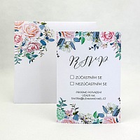 Svadobná kartička s kvetinovým motívom